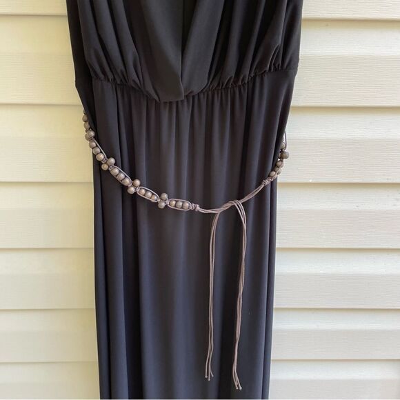 NWT JONES NEW YORK BLACK DRESS WITH BEAD BELT SIZE 16 - Picture 8 of 13